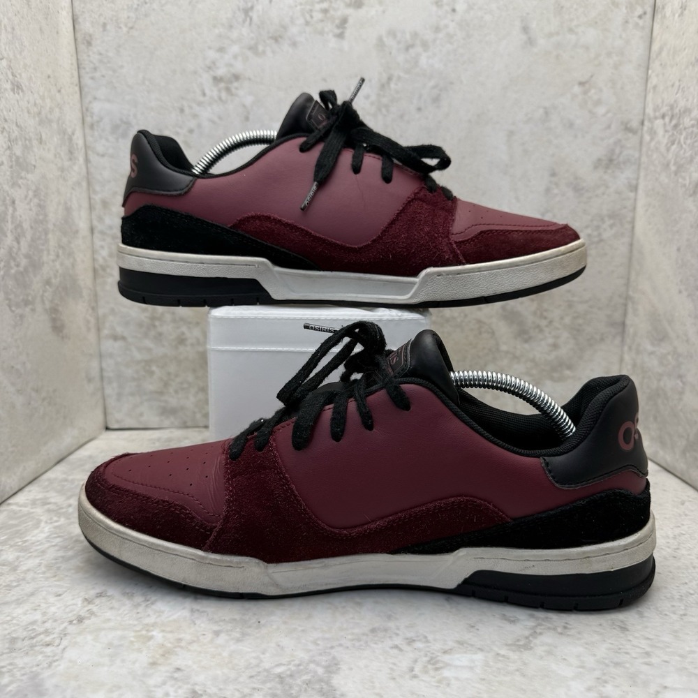 Osiris Men's 10 BOB Leather Suede Skate Shoes Burgundy Low Top Sneakers - Picture 2 of 7